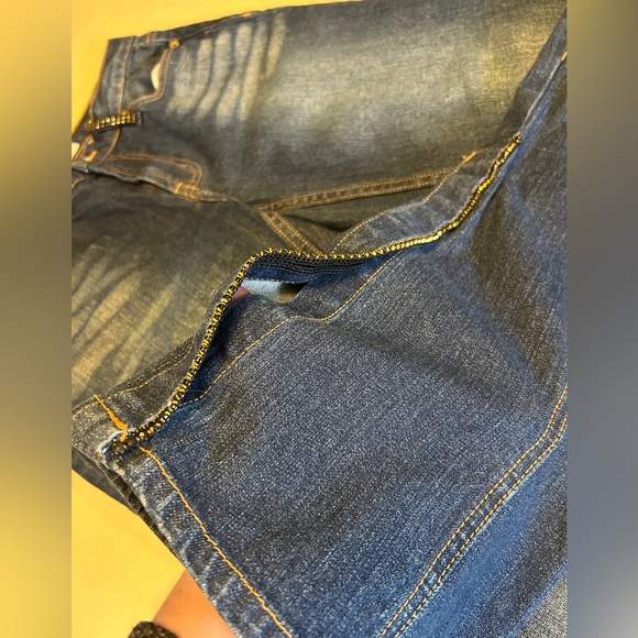 Bisou Bisou Flare Split Leg Embellished Jeans size 8 - Picture 5 of 9